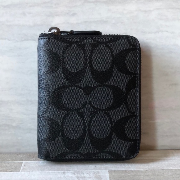 Coach Other - Coach Medium Zip Around Wallet In Signature Canvas